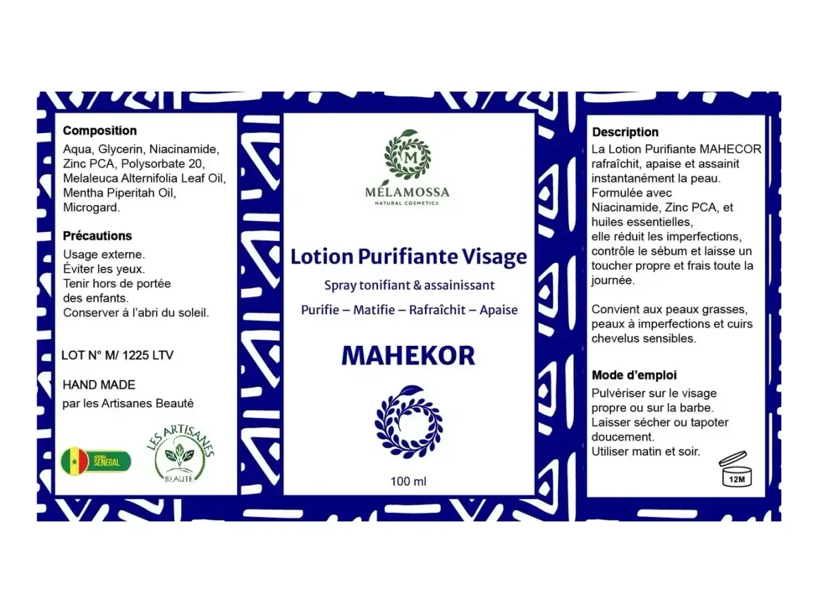 Lotion purifiante visage Mahecor