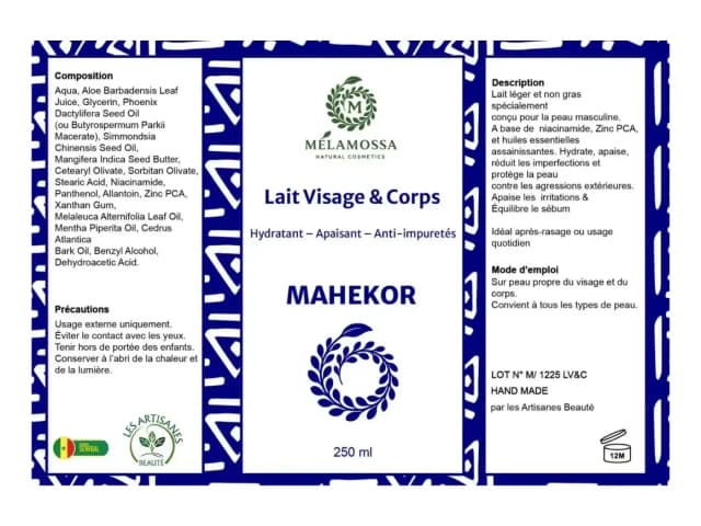 Lait visage et corps Mahecor