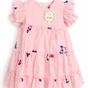Robe rose avec lainage