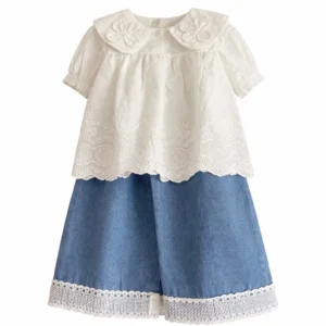 Ensemble jeans haut brode